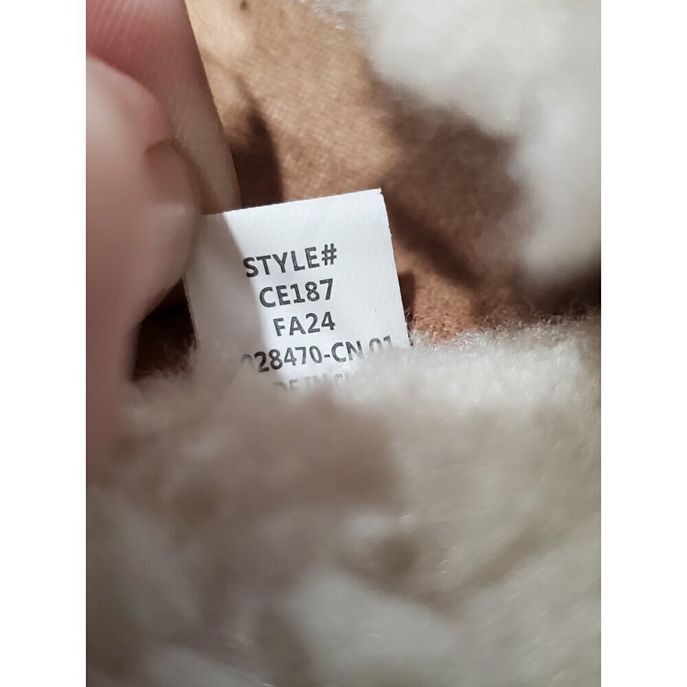 J. Crew Brown/Cream Sherpa Lined Buckle Clog Slippers Sz 5M Buckle Comfort - Picture 9 of 12